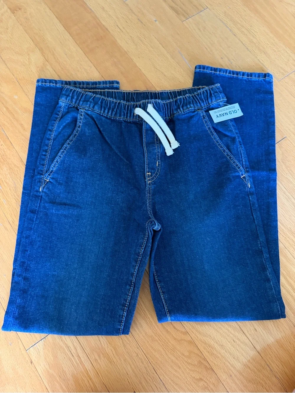 Old Navy Blue Kids Denim Jogger Pants with Drawstring